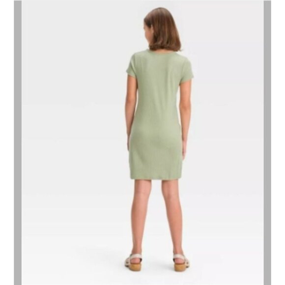 Art Class Girls Ribbed Sage Green Short Sleeve Dress Size Large School Casual - Picture 2 of 9